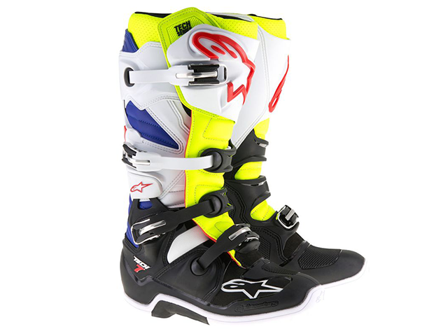 ALPINESTAR TECH 7 MX BOOT - WHITE/YELLOW/BLUE